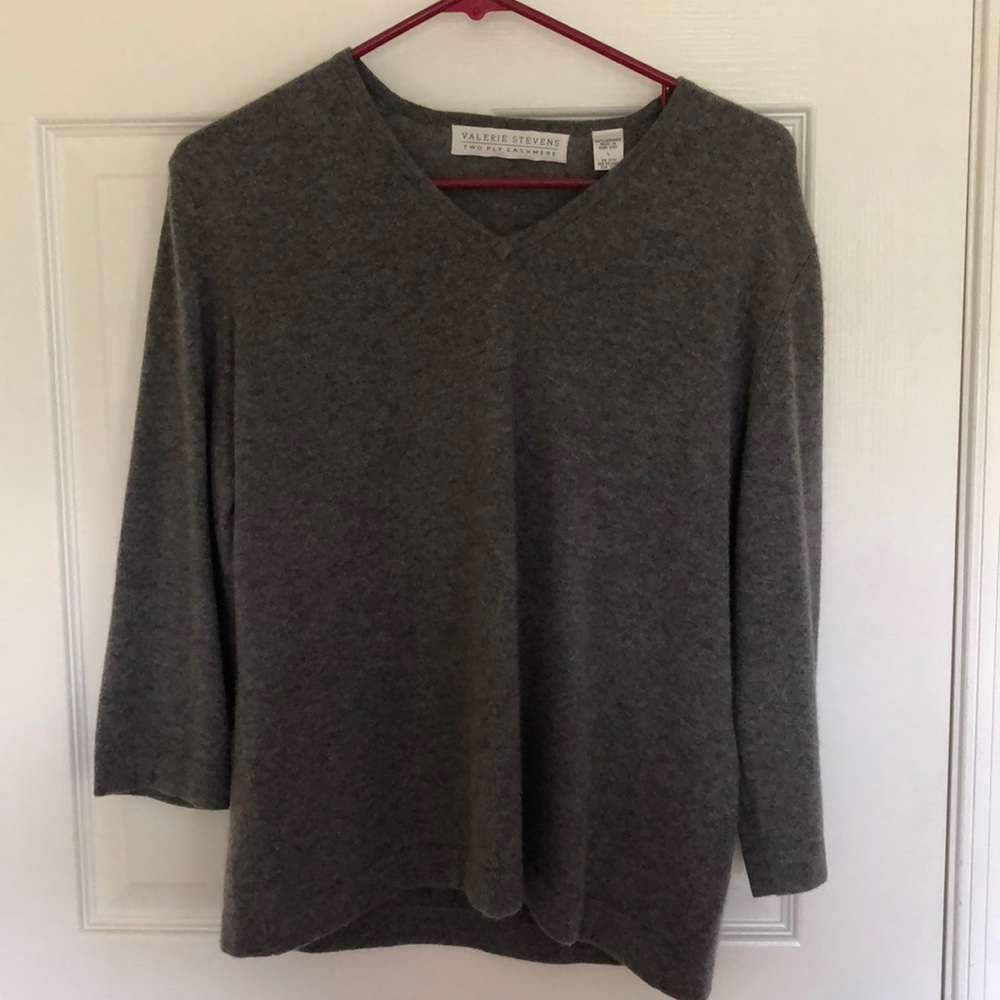 100% CASHMERE gray sweater L